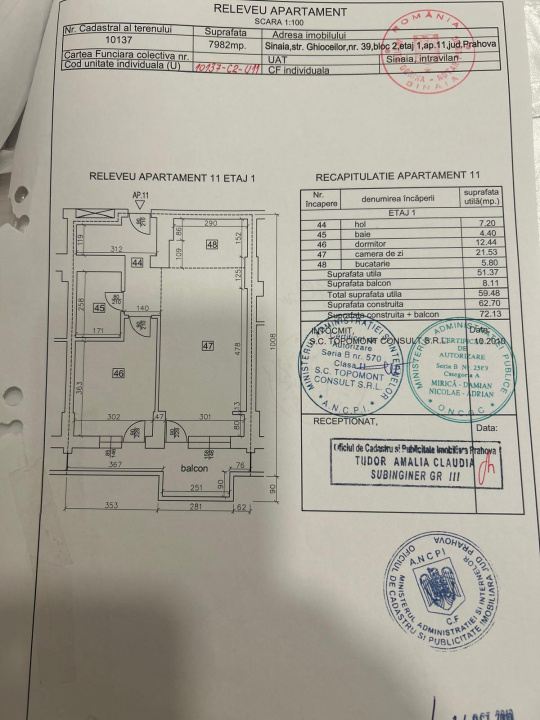 OCAZIE! Vand apartament 2 camere decomandat,Mobilat, Sinaia, langa Hotel Mara
