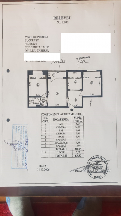 De vanzare, CEL MAI BUN PRET, 3 camere Dr Taberei , de renovat Preț: 92500€