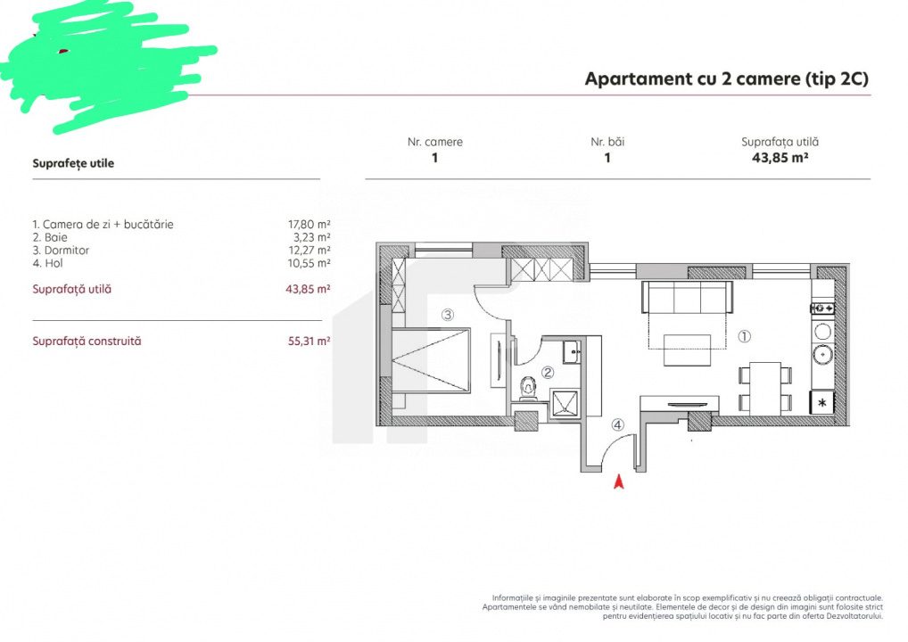 Apartament de lux zona Traian Unirii - 121000 EURO  + TVA - 0 % COMISION